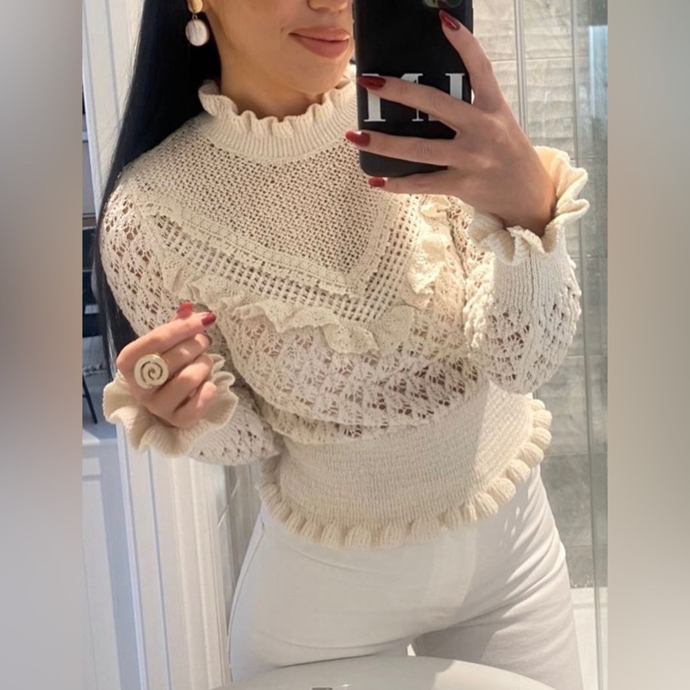 Zara pointelle sweater